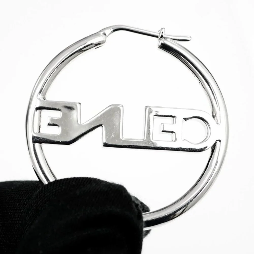 Celine Earrings Hoop Earrings Crystal Silver Color Pair Accessories - Picture 8 of 10